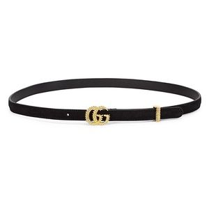 GUCCI GG Torchon Suede Belt